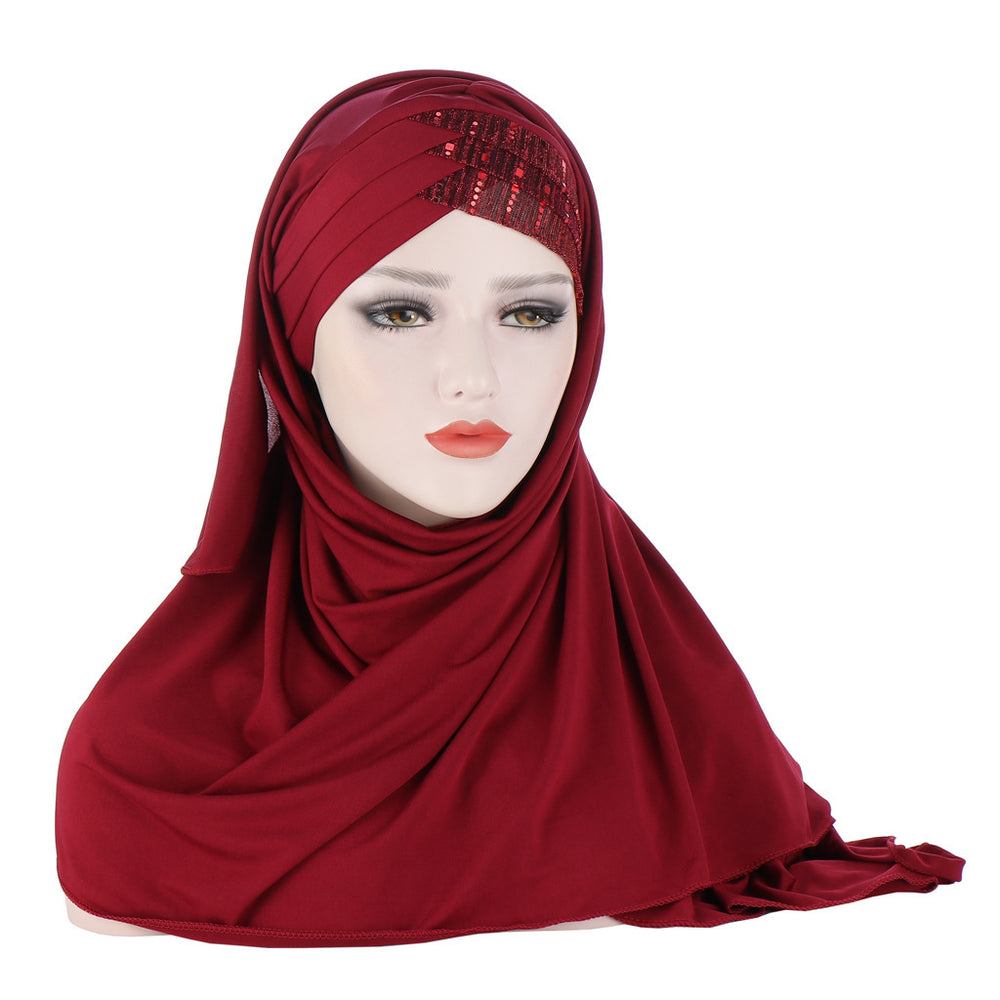 Glitter Scarf For Women, Muslim Headband, Turban, Glitter, Solid Color, Jersey, Hijabs, - EX-STOCK Canada