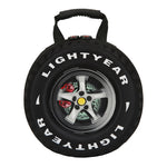 Toy tire with 'LIGHTYEAR' branding on a white background