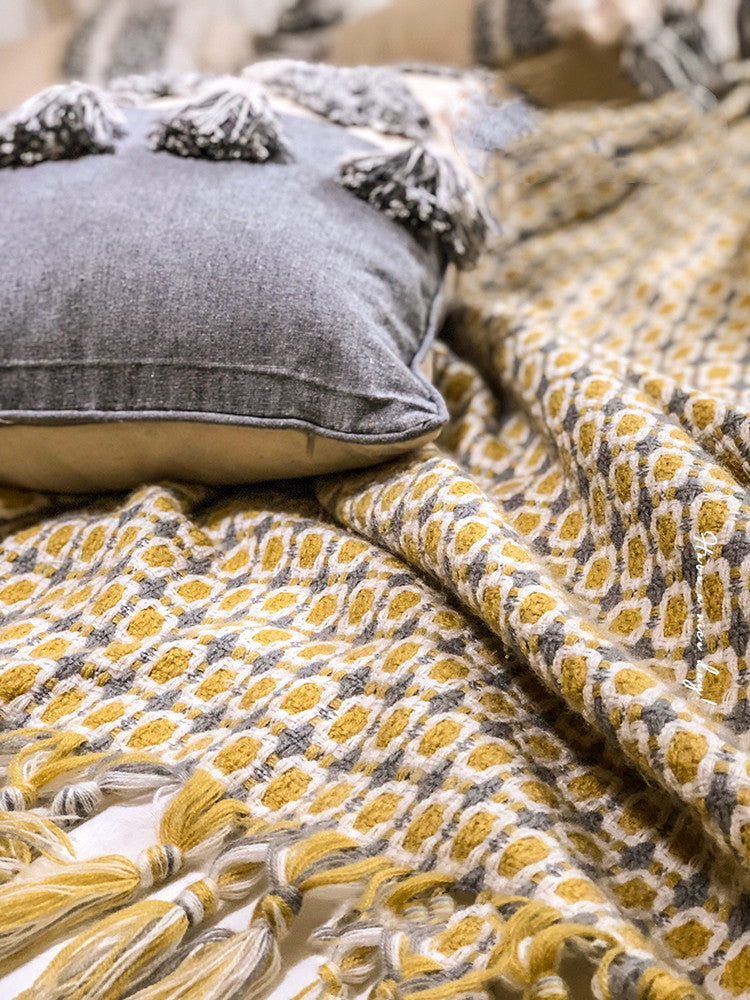 Sofa Blanket Cover Blanket Knitted Tassel Single Nap Blanket Batch Blanket EX-STOCK Canada 