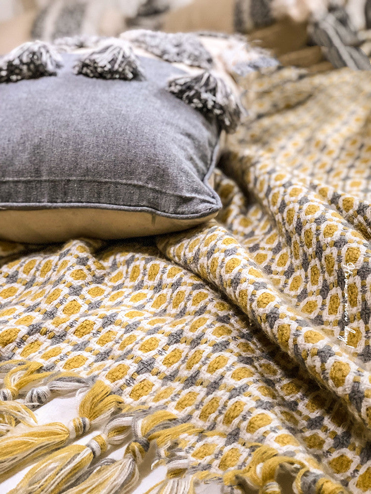 Sofa Blanket Cover Blanket Knitted Tassel Single Nap Blanket Batch Blanket EX-STOCK Canada 