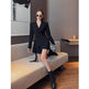 Elegant Blazer Dress Mini flared V-neck Dress - EX-STOCK Canada