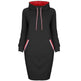 Ladies Winter Hooded Slim Fit Sweatshirt Dress - EX-STOCK Canada