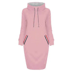 Ladies Winter Hooded Slim Fit Sweatshirt Dress - EX-STOCK Canada