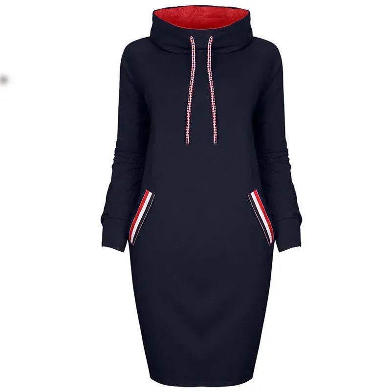 Ladies Winter Hooded Slim Fit Sweatshirt Dress - EX-STOCK Canada