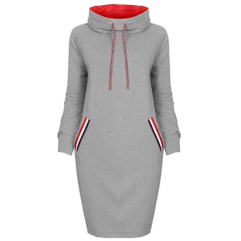 Ladies Winter Hooded Slim Fit Sweatshirt Dress - EX-STOCK Canada