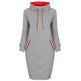 Ladies Winter Hooded Slim Fit Sweatshirt Dress - EX-STOCK Canada