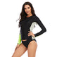 Swimsuit Long-Sleeve Tankini-Set Rash-Guard Surfing Sun-Protection Zipper Two-Piece Womens 