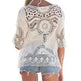 Jastie Bohemian Hollow Out Beach Cover Up Blouse Beach Shirt Women Crochet Lace Top Blusas mujer de moda Summer Tops - EX-STOCK CANADA