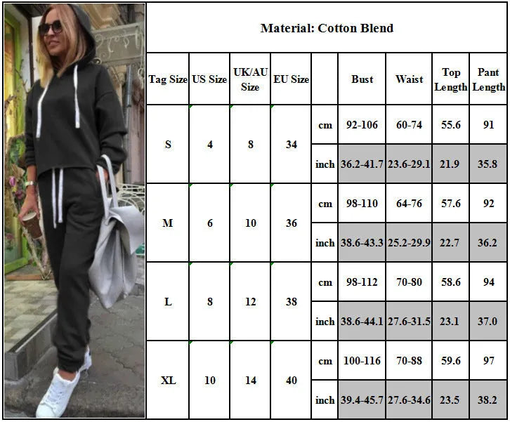 2pcs unisex Drawstring Hoodie Sport suit Athleisure wear - EX-STOCK CANADA