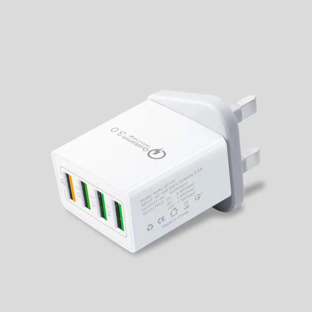 Smart 4 ports USB fast Charger US European British Standard - EX-STOCK CANADA
