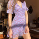 Casual Women Summer Boho Dress V-neck Mini Wrap dress chiffon - EX-STOCK Canada