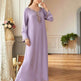 Casual Light Purple Heavy Industry Rhinestone Phnom Penh Robe Middle East Turkey Dress - EX-STOCK Canada