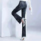Women's Embroidered Bootcut High Waist Slim Fit Flared Jeans Trouser pant - EX-STOCK CANADA