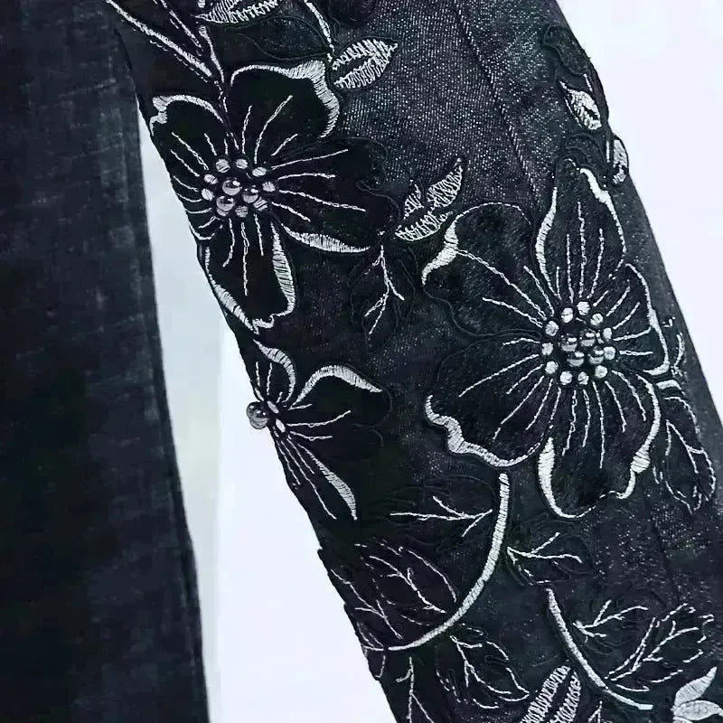 Women's Embroidered Bootcut High Waist Slim Fit Flared Jeans Trouser pant - EX-STOCK CANADA