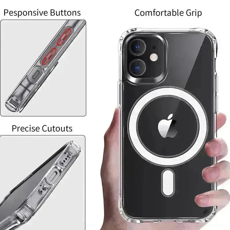 12 Magnetic Phone Case Anti-drop Transparent Protective Cover - EX-STOCK CANADA