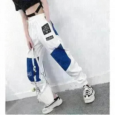 High Waist Letter Spliced Summer Street Cargo Pants Women - EX-STOCK CANADA