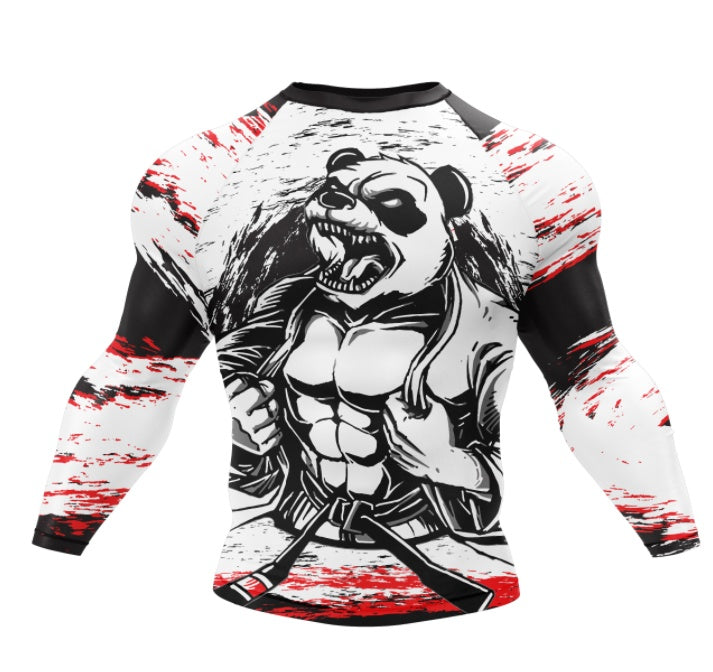SHREDDED PANDA RASH GUARD - XMARTIAL SLEEVE 