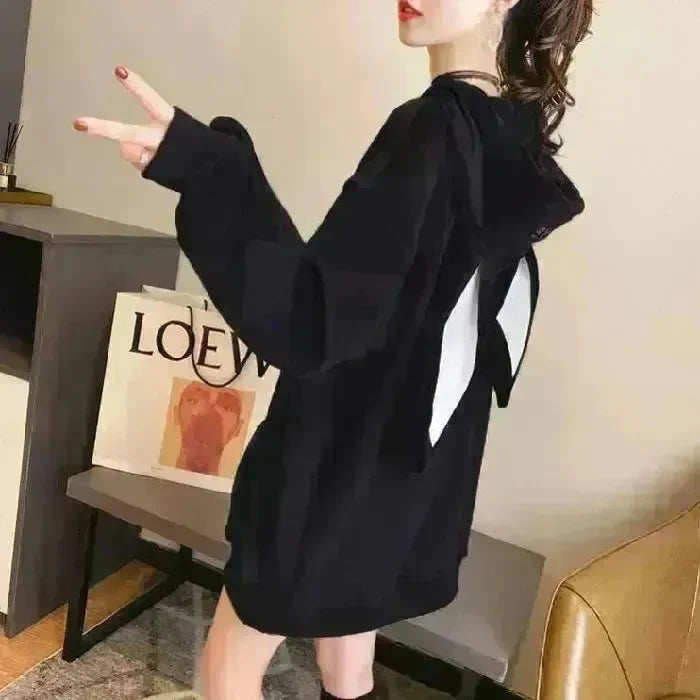 Cute Women Girls Rabbit Ears Plus Velvet Thick Hoodies Pullover Pocket Sweatshirts - EX-STOCK CANADA