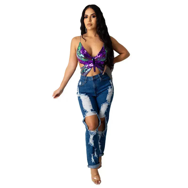Crop Top Women Summer sleeveless Backless Tops Vintage Tank Top - EX-STOCK CANADA