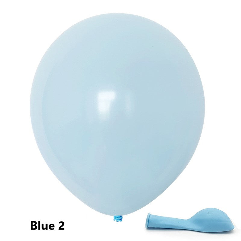 Light blue balloon with a smaller balloon at its base on a white background