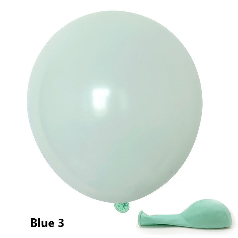 Large light blue balloon with a smaller blue balloon at its base on a white background.