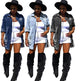 Fashion Ripped Casual Long Sleeve Mini Shirt dress Denim Jacket WOMEN - EX-STOCK Canada