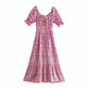 Aachoae Women Elegant A Line Long Maxi Dress With Belt Summer Floral Print Beach Dress Ruffle Short Sleeve Bow Tie Chic Dresses - EX-STOCK CANADA