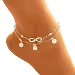 Women Gold and Silver Drop Chain Anklet - EX-STOCK CANADA