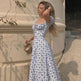 Summer Floral Print Dress Women Sexy Party Long Dresses Puff Short Sleeve - EX-STOCK Canada