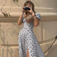 Summer Floral Print Dress Women Sexy Party Long Dresses Puff Short Sleeve - EX-STOCK Canada