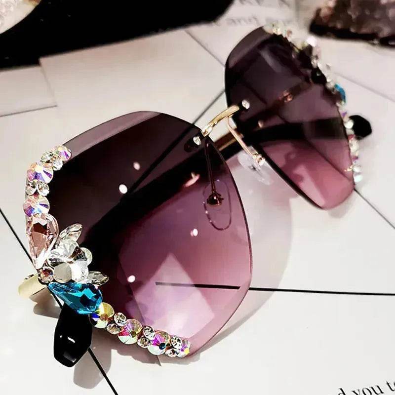 Luxury Rhinestone Square Sunglasses for Women Fashion Outdoor Shades - EX-STOCK Canada