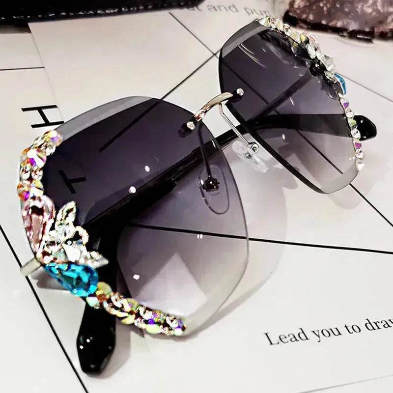 Luxury Rhinestone Square Sunglasses for Women Fashion Outdoor Shades - EX-STOCK Canada