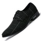 Black checkered dress shoe on a white background