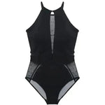 Cover Belly Slim Swimsuit Black Mesh One-piece Bikini Swimsuit Charming Triangle Swimsuit - EX-STOCK CANADA