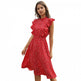 Polka dot Chiffon Ruffled Summer midi dress - EX-STOCK Canada