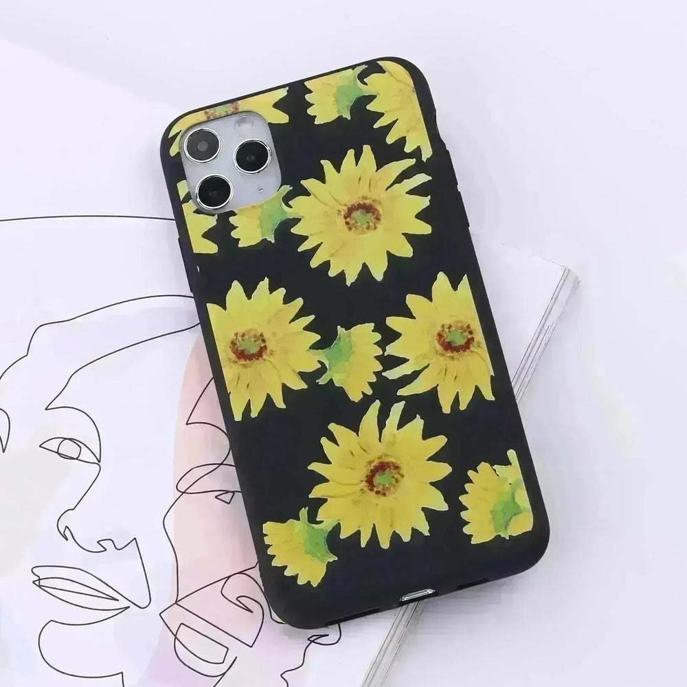 Floral Printed Liquid Silicone mobile phone case Unisex - EX-STOCK CANADA
