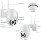 Diagram of a security camera with labeled parts and dimensions on a white background
