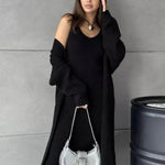 Women 2pcs Winter outfit set Long dress Cashmere Long Cardigan Jacket - EX-STOCK Canada
