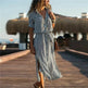 Stripe Shirt Women's Dress Spring Summer Chiffon V-neck Sexy Maxi Dresses Sexy Elegant Casual Girl Lace Women Long Sleeve - EX-STOCK CANADA