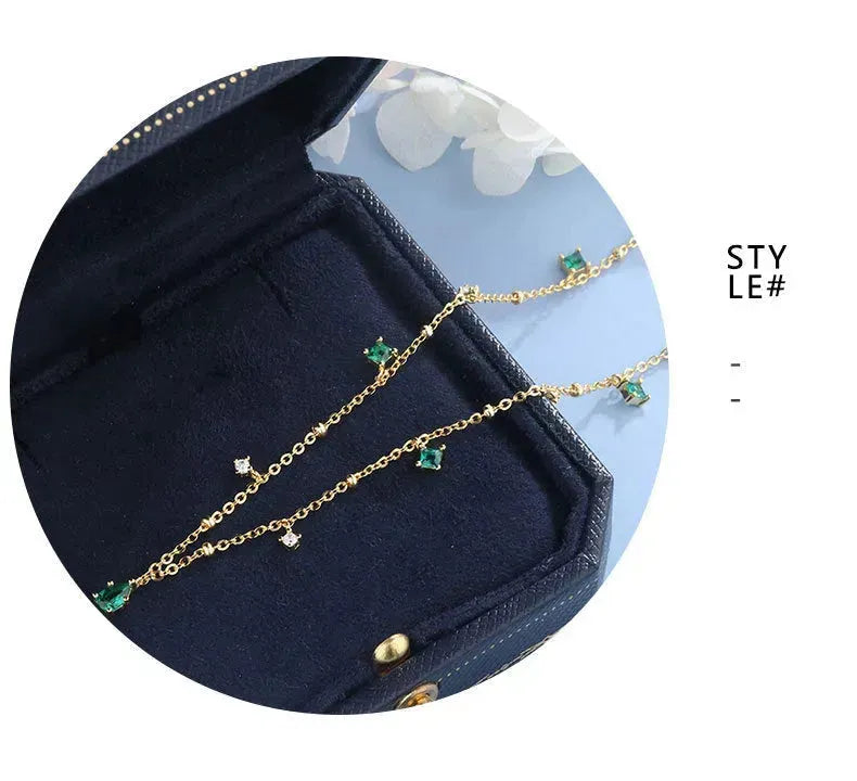 Generous water drop emerald zircon necklace - EX-STOCK CANADA