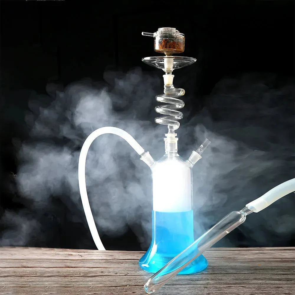 European and American LED Rotating Glass Hookah - EX-STOCK CANADA
