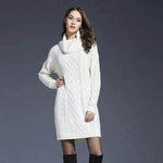 New Autumn Winter Solid Knitted Oversized Mini Turtleneck Sweater Dress - EX-STOCK Canada