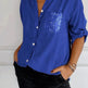 Casual Button-down Long Sleeve Shirt With Sequin Pocket Design Fashion Commuter Top Women Clothing - EX-STOCK CANADA