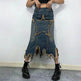 Women's American-style Retro High Waist Irregular Midi Denim Skirt - EX-STOCK Canada