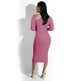 Chic V-neck Long Sleeve Midi Party Club Bodycon Pencil Dress - EX-STOCK Canada