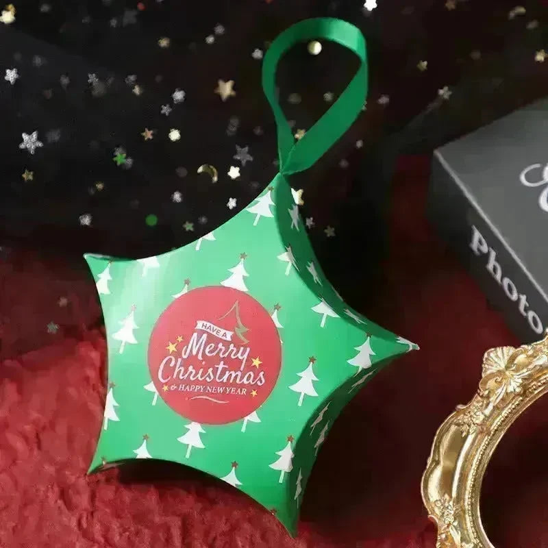 Christmas Gift Boxes Santa Claus Candy Box Star Shape Merry Christmas Boxes Bags for Home New Year Xmas Decor Kids Gifts - EX-STOCK CANADA