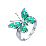 Fashion Opal Blue Butterfly Shape Ring Wedding Ring for Women - EX-STOCK CANADA