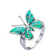 Fashion Opal Blue Butterfly Shape Ring Wedding Ring for Women - EX-STOCK CANADA