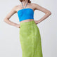 Women's Green Textured Slit High Waist Slit Midi Skirt green - EX-STOCK Canada