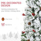 7.5 Foot Pencil Snow Flocked Artificial Christmas Tree With 950 Pine Realistic Branches, Pine Cones, Red Berries, Auto Open, Green EX-STOCK Canada 